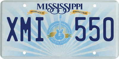 MS license plate XMI550