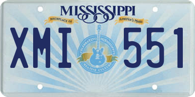 MS license plate XMI551
