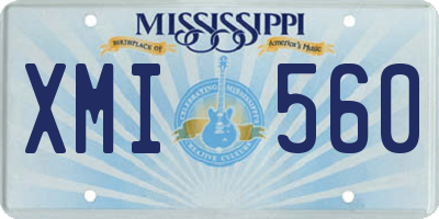 MS license plate XMI560