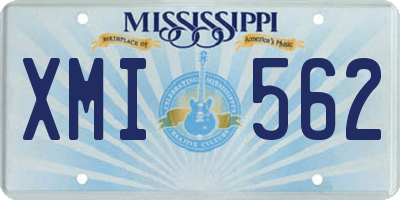 MS license plate XMI562