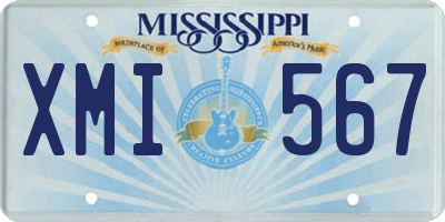 MS license plate XMI567
