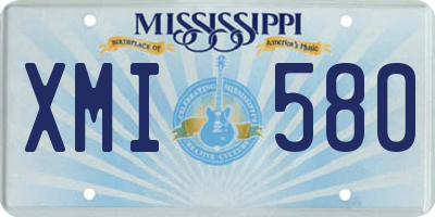 MS license plate XMI580