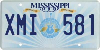 MS license plate XMI581