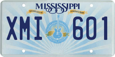 MS license plate XMI601