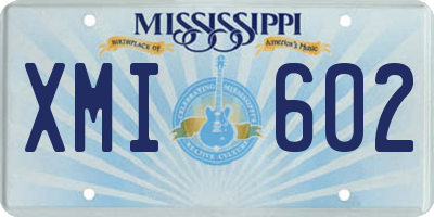 MS license plate XMI602