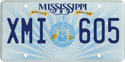 MS license plate XMI605