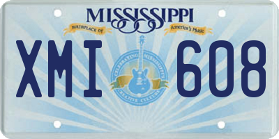 MS license plate XMI608