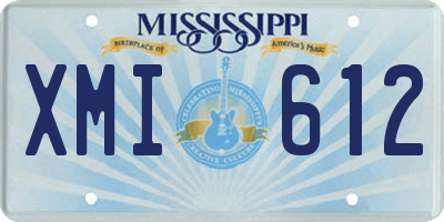 MS license plate XMI612