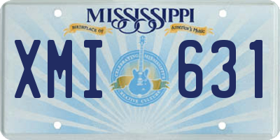 MS license plate XMI631