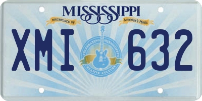 MS license plate XMI632