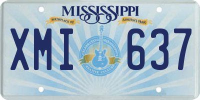 MS license plate XMI637