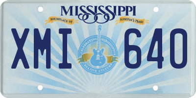 MS license plate XMI640