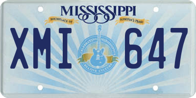 MS license plate XMI647
