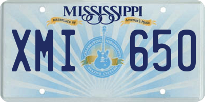 MS license plate XMI650