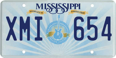 MS license plate XMI654