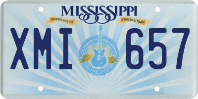 MS license plate XMI657