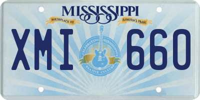 MS license plate XMI660