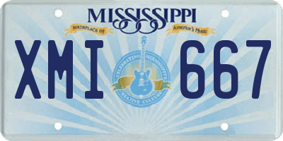 MS license plate XMI667