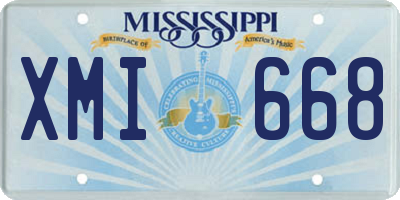 MS license plate XMI668
