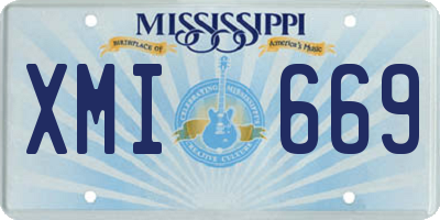 MS license plate XMI669