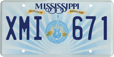 MS license plate XMI671
