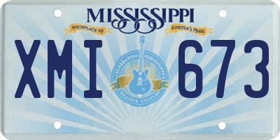 MS license plate XMI673