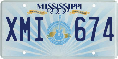 MS license plate XMI674