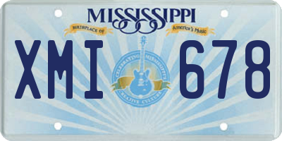 MS license plate XMI678