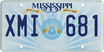 MS license plate XMI681