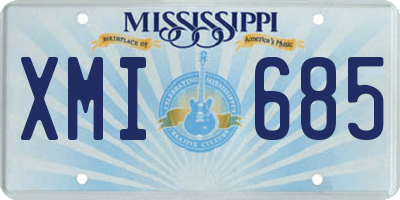 MS license plate XMI685