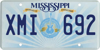 MS license plate XMI692