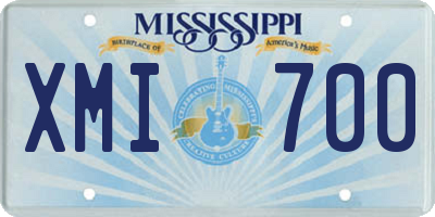 MS license plate XMI700