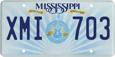 MS license plate XMI703