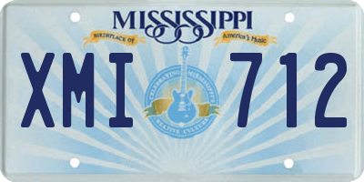 MS license plate XMI712