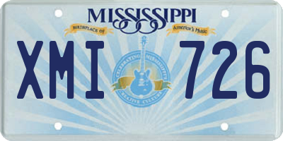 MS license plate XMI726