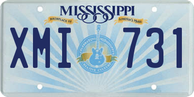 MS license plate XMI731