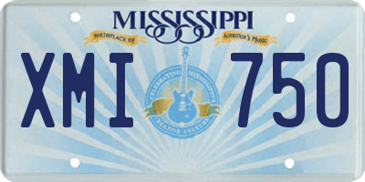 MS license plate XMI750
