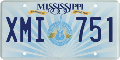 MS license plate XMI751
