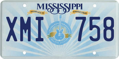 MS license plate XMI758