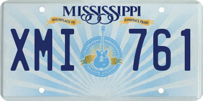MS license plate XMI761