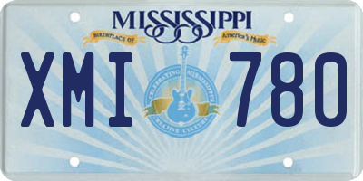 MS license plate XMI780