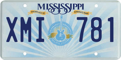 MS license plate XMI781