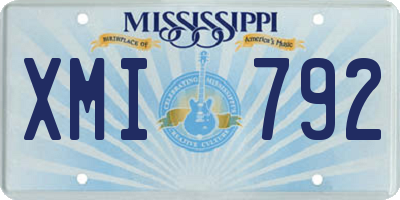MS license plate XMI792
