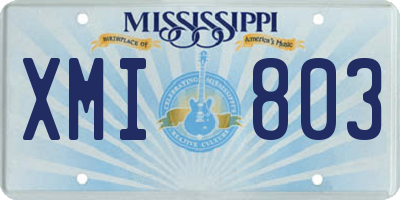 MS license plate XMI803