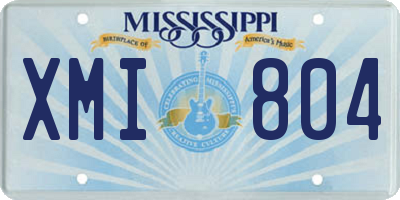MS license plate XMI804