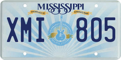 MS license plate XMI805