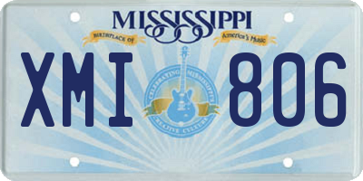 MS license plate XMI806
