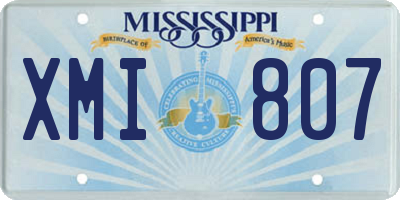 MS license plate XMI807