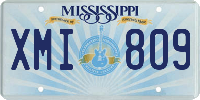 MS license plate XMI809