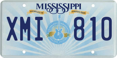 MS license plate XMI810